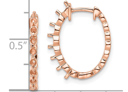 14k Rose Oval Hinged Hoop Earring Mountings (Style EM5410-075-R)