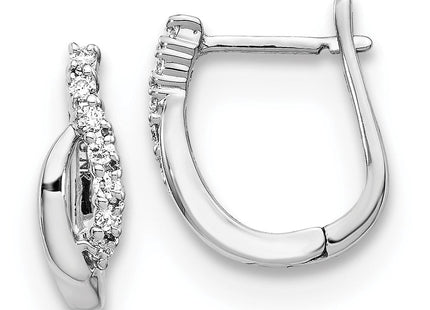 14k White Gold Diamond Hinged Earrings (Style EM5414-013-WA)
