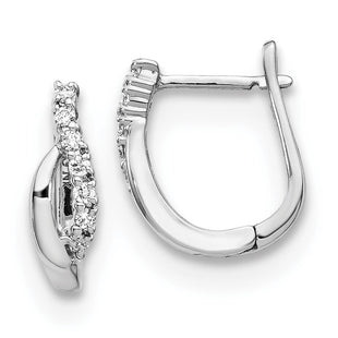 14k White Gold Diamond Hinged Earrings (Style EM5414-013-WA)