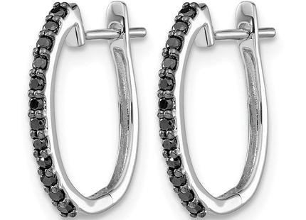 14K white gold diamond hoop earrings, alternate view