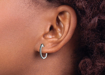 14K white gold diamond hoop earrings, another view