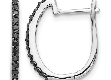 14K white gold diamond hoop earrings