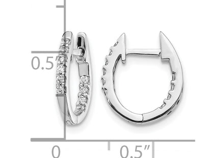 14K white gold diamond hoop earrings, further view