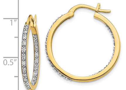 14K white gold diamond hoop earrings, further view