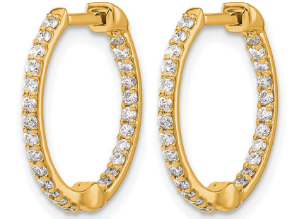 14k Diamond In/Out Hinged Hoop Earrings