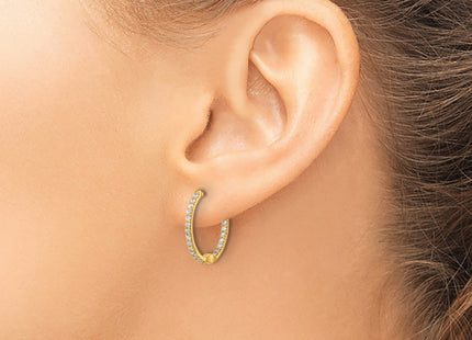 14k Diamond In/Out Hinged Hoop Earrings