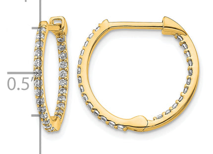 14k Diamond In/Out Hinged Hoop Earrings
