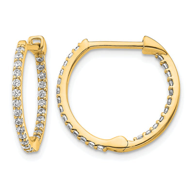 14K Diamond In/Out Hinged Hoop Earrings
