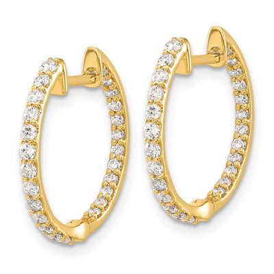 14K Diamond In/Out Hinged Hoop Earrings