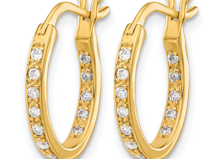 14k Diamond In/Out Hoop Earrings