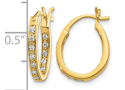 14k Diamond In/Out Hoop Earrings