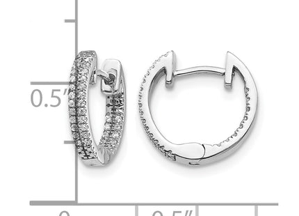 14K white gold diamond hoop earrings, further view