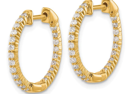 14k Gold Polished Diamond In/Out Hinged Hoop Earrings (Style EM5430-050-YA)