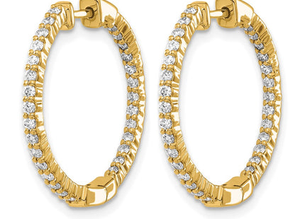14K gold diamond hoop earrings, alternate view