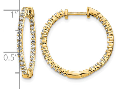 14K gold diamond hoop earrings, further view