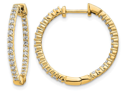14K gold diamond hoop earrings