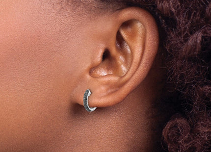 14K white gold diamond hoop earrings, another view