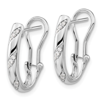 14K White Gold Diamond Omega Back Earrings