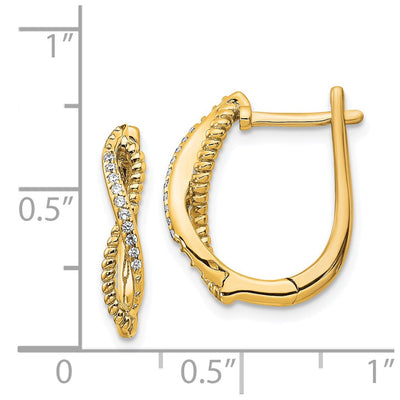 14K Diamond and Twisted Rope Hinged Post Earrings