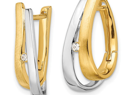 14k Yellow & Rhodium Earrings Style EM5443 - Classique Jewelry Inc.