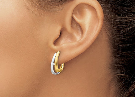 14k Yellow & Rhodium Earrings Style EM5443 - Classique Jewelry Inc.