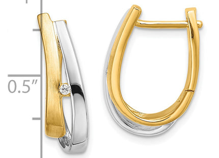 14k Yellow & Rhodium Earrings Style EM5443 - Classique Jewelry Inc.