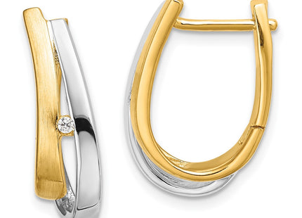 14k Yellow & Rhodium Earrings Style EM5443 - Classique Jewelry Inc.