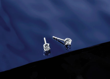 14k White Gold Diamond Leverback Earrings, 18 x 12mm