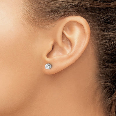 14K White Gold Fancy Twist Diamond Earrings