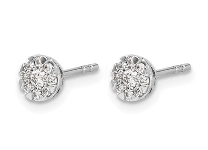 14K white gold diamond earrings, alternate view