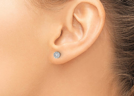 14K white gold diamond earrings, another view
