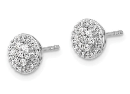 14k White Gold Diamond Cluster Earrings (Style EM5450-033-WA)