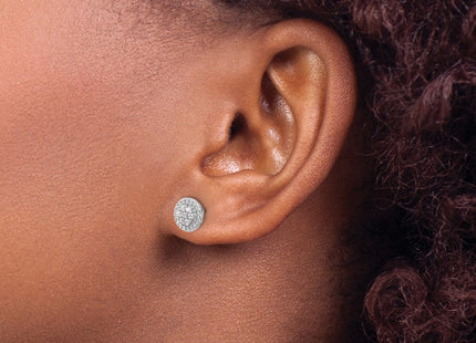 14k White Gold Diamond Cluster Earrings (Style EM5450-033-WA)