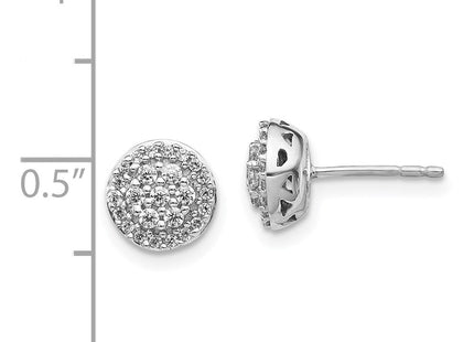 14k White Gold Diamond Cluster Earrings (Style EM5450-033-WA)