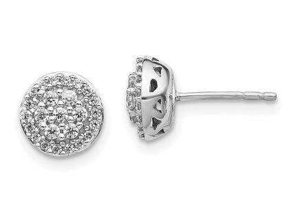 14k White Gold Diamond Cluster Earrings (Style EM5450-033-WA)