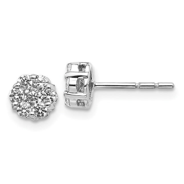 14k White Gold Earrings Style EM5456 - Classique Jewelry Inc.