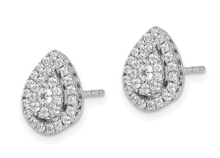 14k White Gold Earrings Style EM5465 - Classique Jewelry Inc.