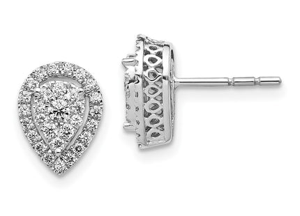 14k White Gold Earrings Style EM5465 - Classique Jewelry Inc.