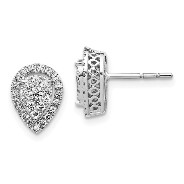 14k White Gold Earrings Style EM5465 - Classique Jewelry Inc.