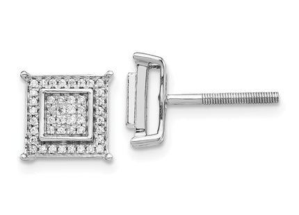 14k White Gold Earrings Style EM5476 - Classique Jewelry Inc.