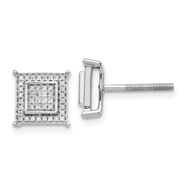 14k White Gold Earrings Style EM5476 - Classique Jewelry Inc.