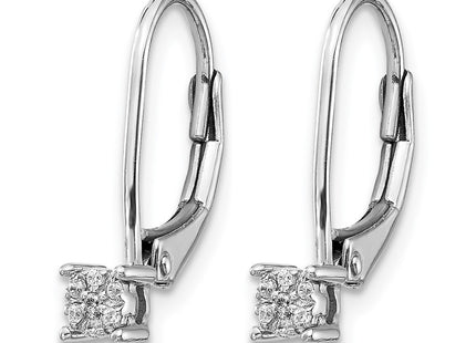 14K white gold diamond drop earrings, alternate view