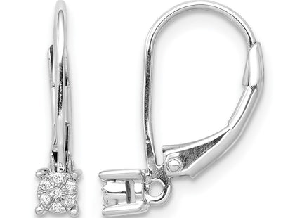 14K white gold diamond drop earrings