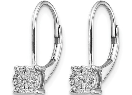 14K white gold diamond drop earrings, alternate view