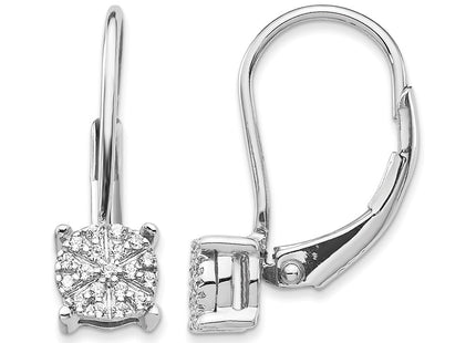 14K white gold diamond drop earrings