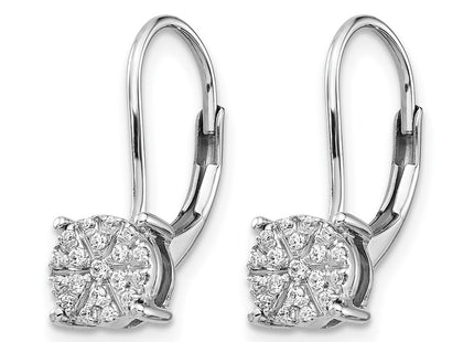 14K white gold diamond drop earrings, alternate view