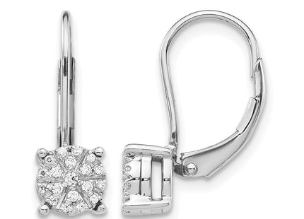 14K white gold diamond drop earrings