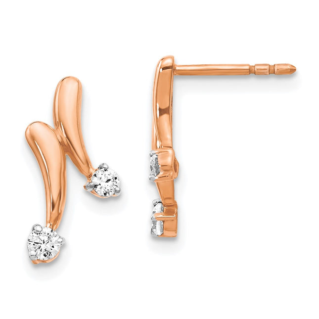 14k Rose Gold Earrings Style EM5491 - Classique Jewelry Inc.
