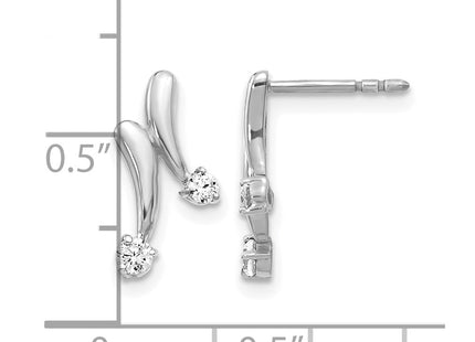 14K white gold diamond earrings, further view