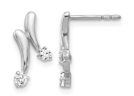 14K white gold diamond earrings